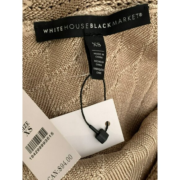 VTG Y2K Fairy Goth Grunge White House Black Market Gold Crochet Trim Top XS NWT - Picture 2 of 7